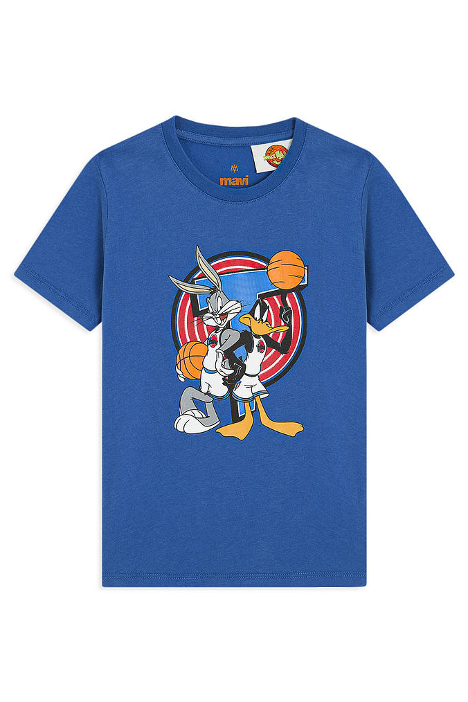 Daffy Duck Baskılı Parlak Mavi Tişört